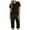 Black, variant on TSADFHJI Spa Robes Women Women's Two Piece Home Wear V Neck Top Shorts Pajamas Set Xl Black
