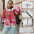 thumbnail image 6 of COEQINE Full Zip Up Women's Hoodie Fashion Oversized Sweatshirts Musical Note and Snowflake Red Print Long Sleeve Casual Wear Soft Jacket Fall Y2K Tops with Pockets, XS, 6 of 7