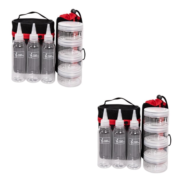 Toystoory Portable Camping Spice Jars Set Sauce Organizer Bottles Storage for Picnic Escribe un 2piezas