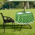 thumbnail image 7 of Coolnut 60" Polka Dot Outdoor Tablecloth with Umbrella Hole and Zipper, Waterproof Round Tablecloth for Party,Patio,Picnic,Holiday Dinner,Summer, 7 of 7