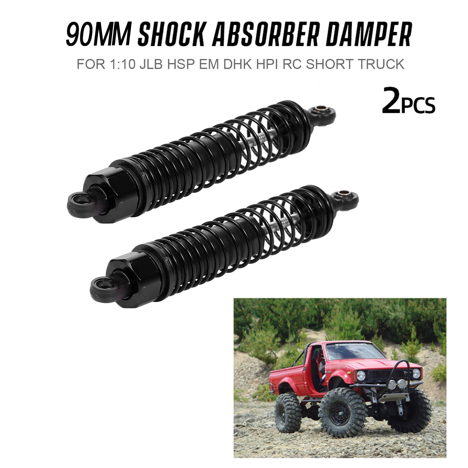 2pcs Shock Absorber Damper 90mm RC Car Parts for 1:10 JLB HSP EM DHK HPI RC T8B6 