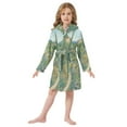 thumbnail image 6 of FORMRS Niños Bathrobe Unisex Hooded Robe Soft Plush Pajamas Sleepwear, Size 2-3T, Garden Scene, 6 of 7