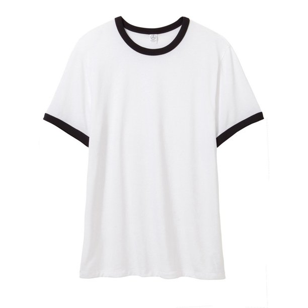 Alternative Apparel - Camiseta Vintage para Hombre (Blanco, Negro)
