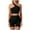 Black, variant on 2 Piece Sets for Women Sexy One Shoulder Yoga Tshirts Biker Short Two Piece Lounge Set Matching Clothing Athletic Outfits