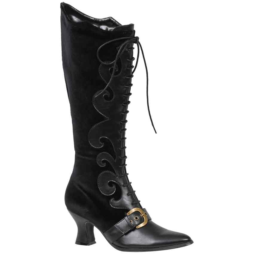 Women's Chic Witch Boots in Black, size 