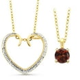 thumbnail image 4 of Gem Stone King 18K Yellow Gold Plated Silver 1.00 Ct Round Red Garnet Pendant with 18 inches Chain, 4 of 5