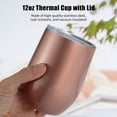 thumbnail image 4 of 12oz Thermal Cup with Lid Travel Mug Insulated Coffee Cup Reusable Flask Coffee Cup Beer Mug Stainless Steel Drinking Cup for Home Office School Works Camping Cycling, 4 of 9
