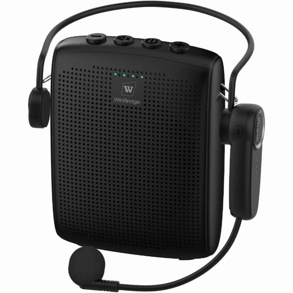 HW HAOWORKS 15W Voice Amplifier Wireless Head-Rechargeable Portable Mic - With Waist Clip - Classroom/Lecture/Outdoor Use - 15H Playtime