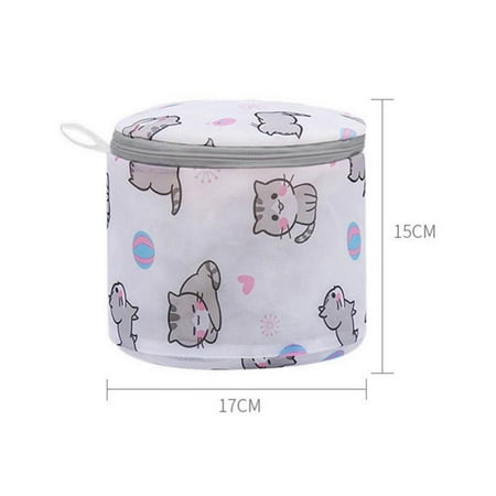 

MEROTABLE Storage Laundry Bag Polyester Printing Laundry Bag Underwear Bra Washing Machine Bag Mesh Travel Folding Laundry Basket