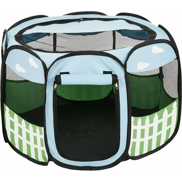Pet Tent Portable Soft sided Playpen for Dogs and Cat Indoor outdoor Pop up Kennel with Travel Case