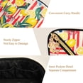 thumbnail image 5 of FORMRS Makeup Bag Travel Cosmetic Organizer for Women Fold Flat Zipper Pouch with Handle, Red Striped Lemon, 5 of 8