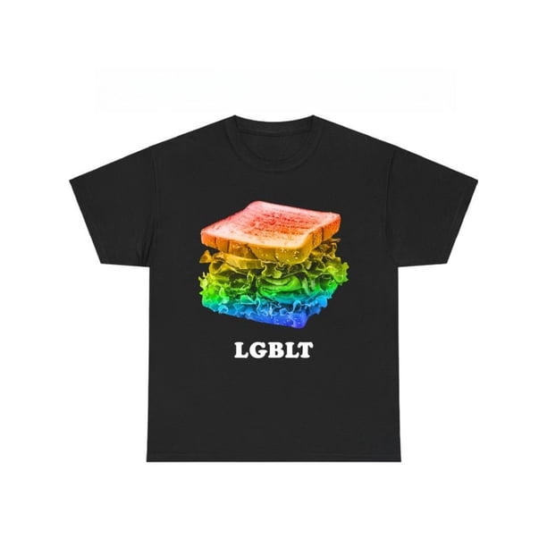 Funny LGBLT Meme Sandwich Pride Baguette T-Shirt – Rainbow + Graphic Tee – Hilarious Gay Pride Gift for Queer, Bi, Lesbian, Trans Vintage