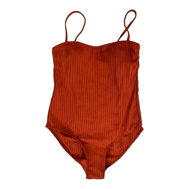 Traje de Baño Ocean Pacific para Mujer Completo con Textura, Tirante Delgado Ajustable Rojo Talla EG