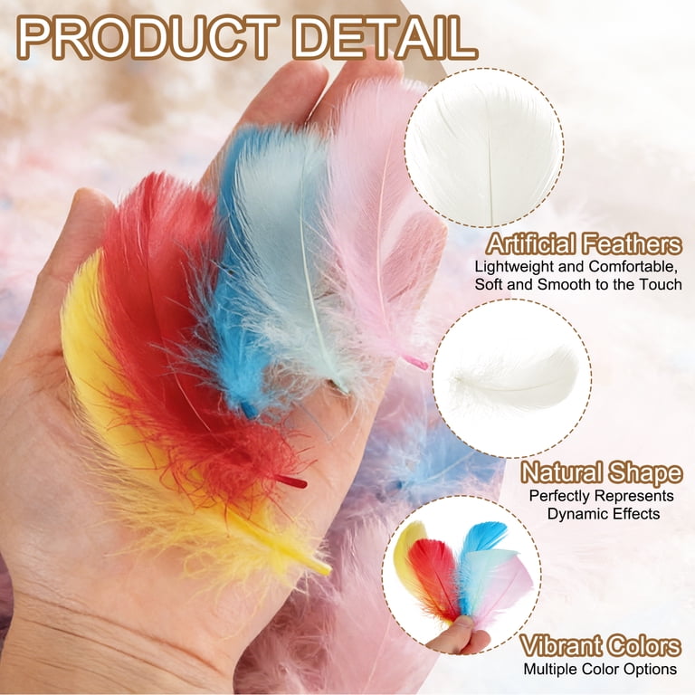 Uxcell 200 Pack White Craft Feathers, 3-5 Inch Colored Feathers