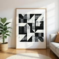 thumbnail image 5 of Moonow7 Nordic Geometric Poster, Black and White Abstract Wall Art Prints for Bedroom, Living Room, Dining Area, Reading Corner, Office, Large Home Decor Pictures, Unframed 28x28” / 70x70 cm, 5 of 13