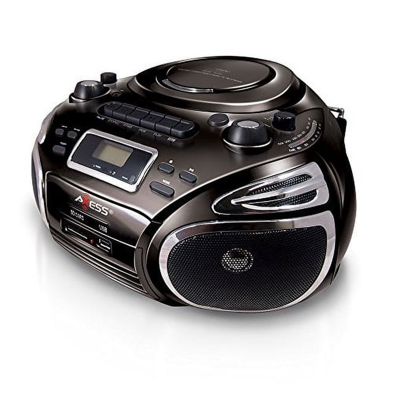 Axess Products PB2705BK Axess Portable Boombox Am/fm Radio Cd/mp3