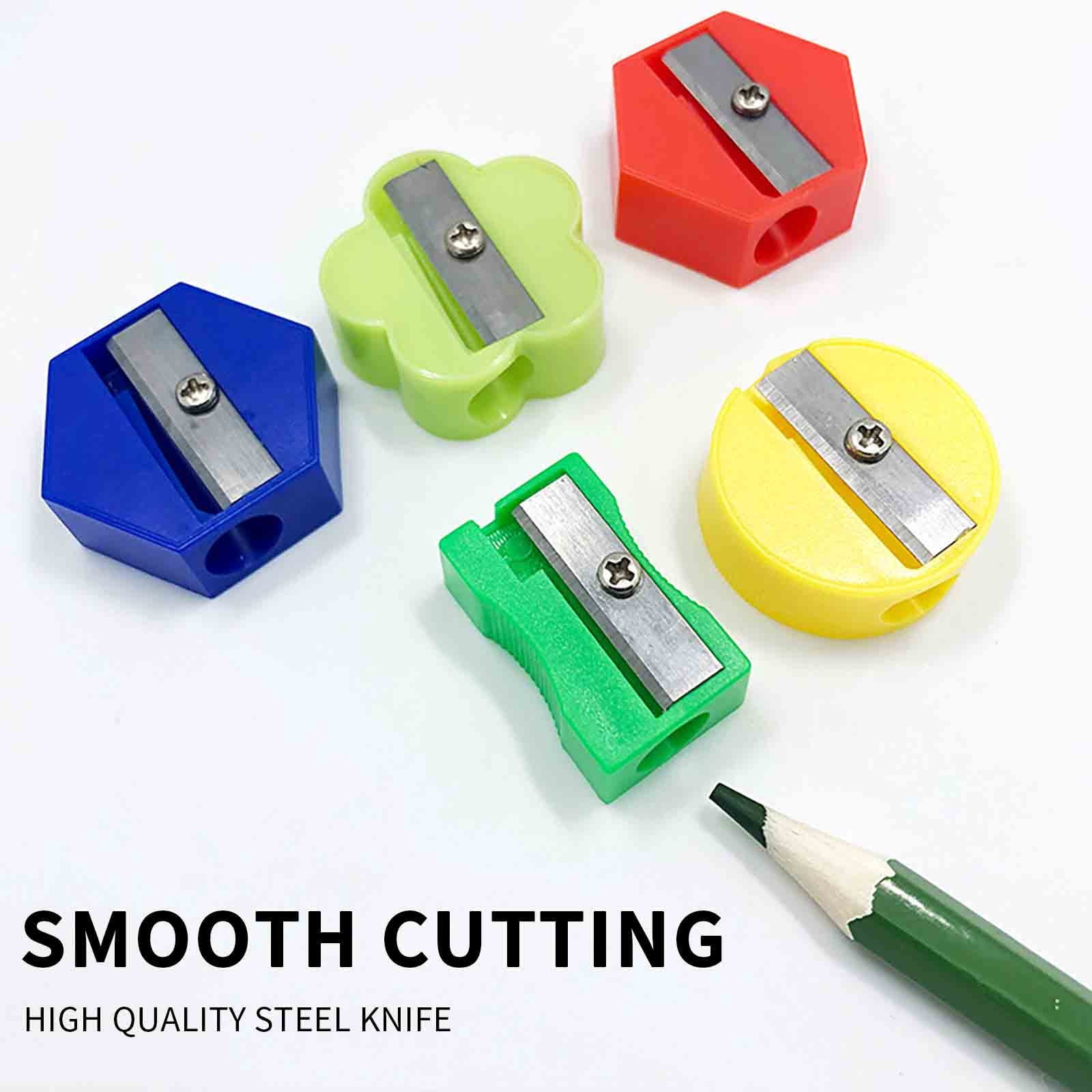 HBBKVI 100 Pcs Pencil Sharpener, Colorful Pencil Sharpener Portable Manual Pencil Sharpener for Office Supplies Random Color