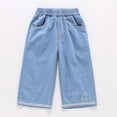 thumbnail image 2 of MuXiKeJi Clothes Jeans Baggy Lace Soft Straight Wide Leg Denim Pants Lightweight Fashion Summer Casual Bottoms Girls Denim Pants, 2 of 7