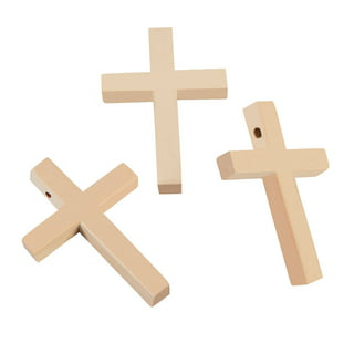 15mm Wood Cross Beads, Black, Pack of 10 - Golden Age Beads
