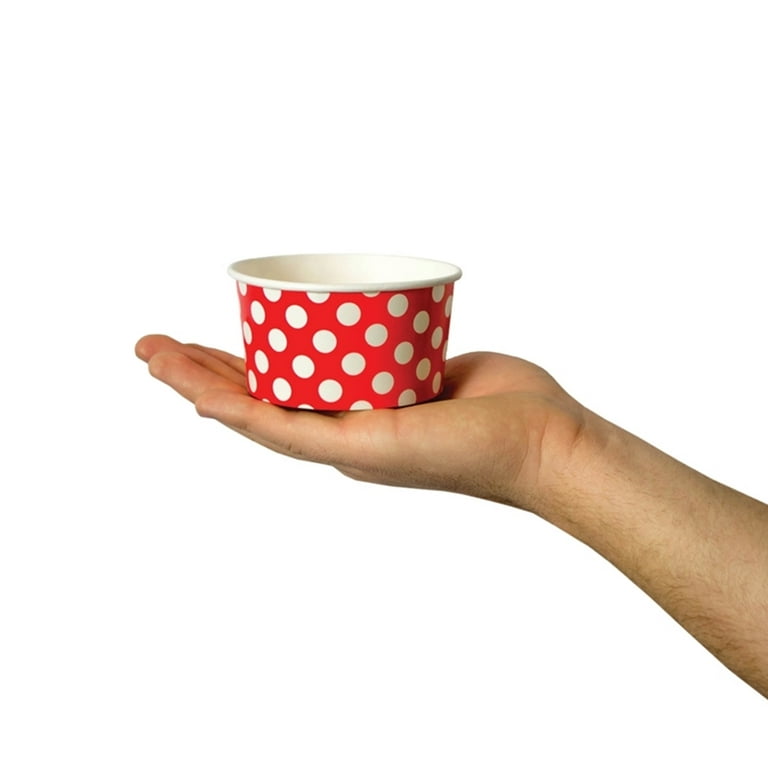 6 oz Red Frozen Yogurt Cups - Frozen Dessert Supplies