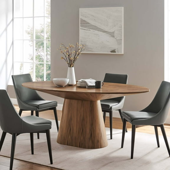 Modway Provision 75" Oval Dining Table in Walnut