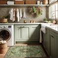 thumbnail image 2 of Boho Vintage Round Rug ft- Faux Wool Dreely Washable Area Rug Small Distressed Throw Rugs Floor Carpet for Door Mat Entryway Bedrooms Laundry (Round - ; Diameter Border ), 2 of 6
