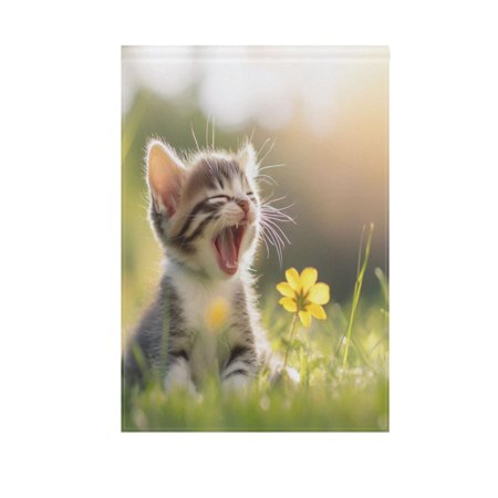 Cat in The Grass Garden Flag Double Sided Outdoor Banners Yard Flags for Garden Home Holiday Decorations