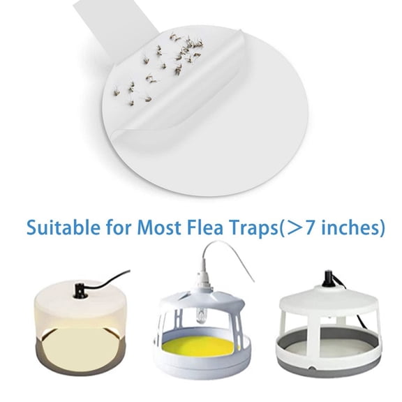 RotHome Flea Trap Refill Discs 7.1-Inch Sticky Glue Pads for Indoor Dome Traps Replacement for Flying Insects, Mosquitoes, Wasps, Bed Bugs, and Flies, 1 Pack