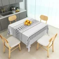 thumbnail image 4 of Tchckioa Minimalist Square Tablecloth,Waterproof Table Cloth for Kitchen Home Decor,52x52 Inch,White and Black, 4 of 6