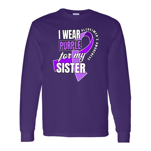 Inktastic Alzheimers Awareness I Wear Purple for My Sister Long Sleeve T-Shirt