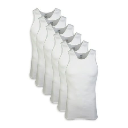 Gildan Men's Cotton Ribbed Tagless White A-Shirt up to 2XL,