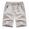 thumbnail image 4 of Besolor Men's Plus Size Shorts Wide Leg Drawstring Elastic Waisted Lightweight Quick Dry Outdoor Casual Running Shorts with Zipper Pockets(4X-Large,Gray), 4 of 7