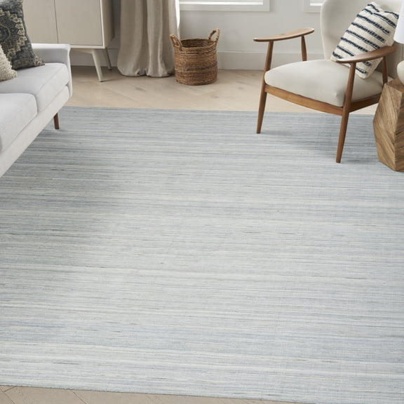 Nourison Interweave Abstract Light Blue 5'3" x 7'3" Area Rug, (5x7)