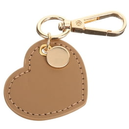 MCM Leather Champagne Gold Visetos Pig Keychain Charm Ring