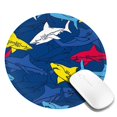 thumbnail image 2 of Disketp Cartoon Shark Small Mouse Pad 7.9x7.9 Inches,Washable Round Mousepad For Office Laptop Computer,Non-Slip Rubber Base Mouse Pads For Wireless Mouse, 2 of 9