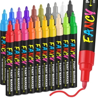 School Supplies Deals！Paint Pens Paint Markers,Permanent Oil Based Paint  Markers for Metal Wood,Oil-Based Waterproof Paint Marker Pen Set for Rocks  Painting, Wood, Fabric, Plastic 