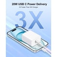 thumbnail image 2 of Cargador rápido YEAHFUN USB C de 20 W para Google Pixel 9/8/7/6/5/4, 2 of 8