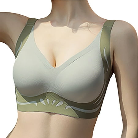 oqasdz Women Bras Wireless Bralette Seamless Smooth Comfort Wirefree Tank Top Gathering Yoga Sports Bra