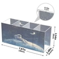 thumbnail image 5 of WOBOGO Astronaut Fishing on The Moon Acrylic Pen Holder 4 Compartments Clear Pencil Organizer Makeup Brush Storage Case, 5 of 7
