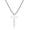 Silver, variant on Men's Cross Necklace, Stainless Steel Box Chain 20 Inch, Plain Cross Pendant in Silver Black Gold