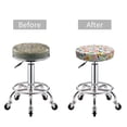 thumbnail image 3 of Kdxio Retro Musi Disco Print Stool Covers Round,Stretch Round Bar Stool Covers Washable Bar Stool Cushion Slipcover for 12-15 Inch Chair, 3 of 5
