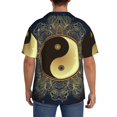 thumbnail image 3 of Naloa Yin And Yang Mandala Men's Loose Fit Cuban Collar Short-Sleeve Shirt, Hawaiian Shirts, Mens Shirts Casual for Everyday Wear Outings-Medium, 3 of 5