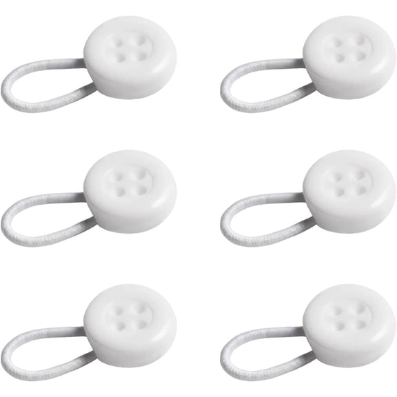 6 Pcs Shirt Collar Button Extenders, Elastic Collar Extenders for Mens Shirts, Dress Shirt Tie Neck Collar Button Expanders for Expanding Length Men Women Dress Shirts Collar Extension, White