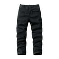 thumbnail image 2 of Men's Cargo Pants Many Pockets Pants Kitchen Work for Men Men Cargo Baggy Boy Stocking Indoor Boy Work Pant for Construction Convertible 8 Year Casual Tie Stocking Male Black 28, 2 of 8
