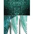 thumbnail image 5 of Women's V Neck Sequin Formal Evening Dress Tassel Bead Sleeve Mermaid Long Gown 1920S Party Maxi Military Dress, 5 of 6
