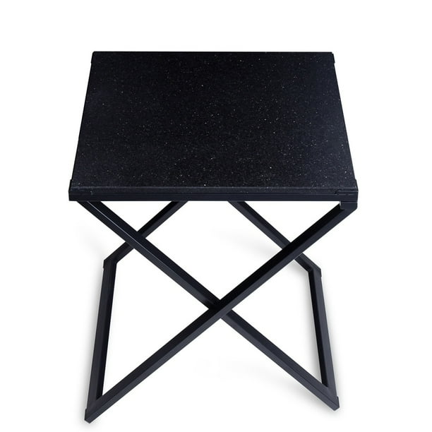 Sleeplanner Black Granite Dura Metal Frame End Table