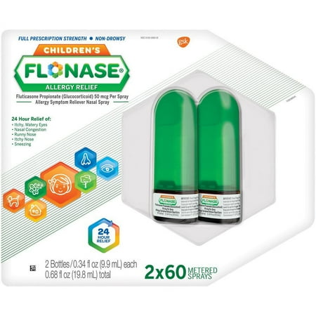 Flonase Children's Allergy Relief Nasal Spray, 60 Sprays, 2 Ct