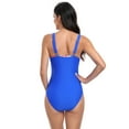 thumbnail image 4 of EFINNY Women's One-Piece Swimsuit Deep V Belly Tuck Bikini, 4 of 7