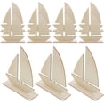 thumbnail image 5 of 10Pcs Boat Shape Wooden Cutout Crafts Unfinished Wood Decoration for Kids Painting, 5 of 7