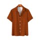 thumbnail image 2 of Camisa de manga corta con cuello en V para hombre, con estampado de Halloween, informal, con estampado de blusa Pompotops oipoqjl45903, 2 of 7